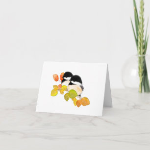 Carte de voeux pliée blanche pour les poulets