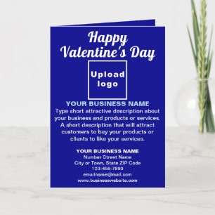 Carte de voeux pliée bleu Valentine Affaires