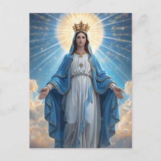 Carte de voeux pliée Blue Vierge Mary Sympathy (Devant)