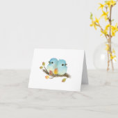 Carte de voeux pliée Bluebirds (Fleur jaune)