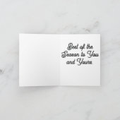 Carte de vœux pliée bonhomme de neige (Intérieur)