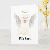 Carte de voeux pliée Carlin blanc (Fleur jaune)