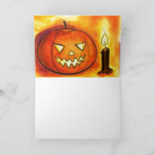 Carte de voeux pliée citrouille Halloween (Intérieur)