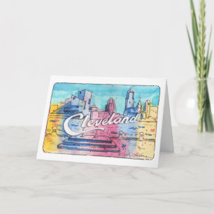Carte de voeux pliée Cleveland Sign