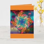 Carte de vœux pliée - Collection Cool Squares (Fleur jaune)