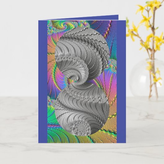 Carte de voeux pliée - Collection Double Lune (Fleur jaune)