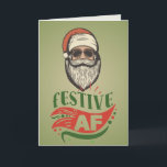Carte de vœux pliée Cool Retro Santa personnalisée<br><div class="desc">Créez des souvenirs durables avec cette carte de Noël de Noël Cool Santa personnalisée. Conçue avec une touche d'humour et une festivité distinctive,  cette carte est pour les blagueurs sur votre liste.</div>