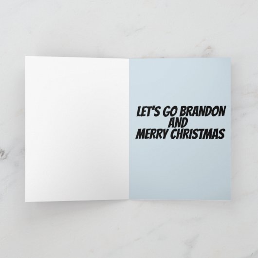 CARTE DE VOEUX PLIÉE CREEPY BIDEN LET'S GO BRANDON (Intérieur)