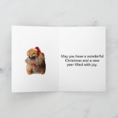 Carte de voeux pliée de chien mignon (Intérieur)