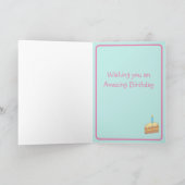 Carte de voeux pliée de gâteau d'anniversaire (Intérieur)