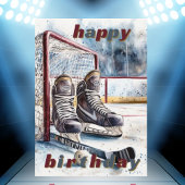 Carte de voeux pliée de hockey