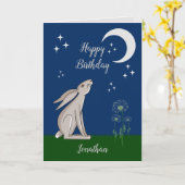 Carte de voeux pliée de la lune (Fleur jaune)