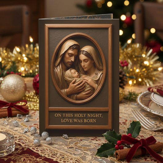 Carte de vœux pliée de la Nativité de Noël