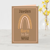 Carte de voeux pliée de naissance (Fleur jaune)