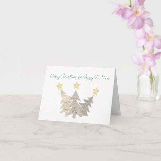 Carte de vœux pliée de Noël (Orchidée)