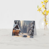 Carte de vœux pliée de Noël (Fleur jaune)