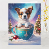 Carte de vœux pliée de Noël (Fleur jaune)