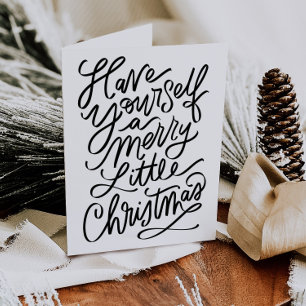 Carte de vœux pliée de Noël Chic Merry Little Chri