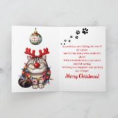 Carte de voeux pliée de Noël pour chat mignon (Intérieur)