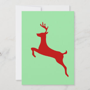 Carte de vœux pliée de Noël Renne au nez rouge
