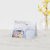 Carte de voeux pliée de poisson rouge (Fleur jaune)