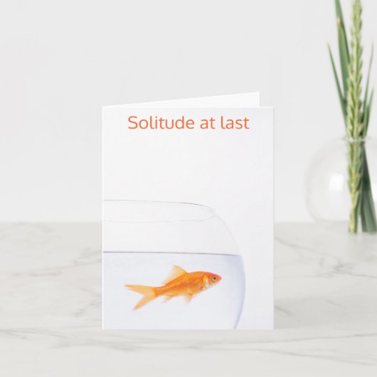 Carte de voeux pliée de poisson rouge solitaire (Devant)