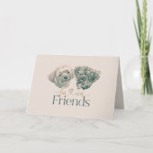 Carte de voeux pliée de quatre amis (Devant)