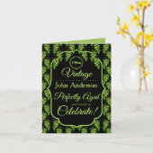 Carte de voeux pliée de raisins verts (Fleur jaune)