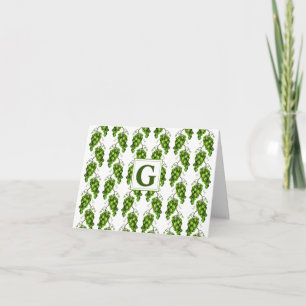 Carte de voeux pliée de raisins verts