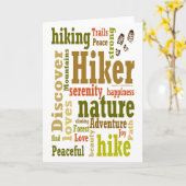 Carte de voeux pliée de randonneur Randonnée Word  (Fleur jaune)