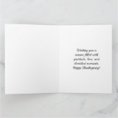 Carte de vœux pliée de remerciement du feuillage d (Intérieur)