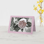 Carte de voeux pliée de Rose givré à neige (Fleur jaune)