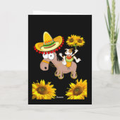 Carte de voeux pliée de Sunflower Horse Floral (Dos)
