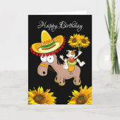 Carte de voeux pliée de Sunflower Horse Floral (Devant)