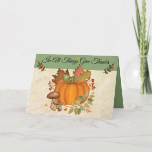 Carte de vœux pliée de Thanksgiving