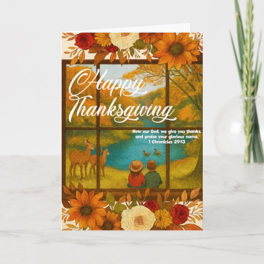 Carte de vœux pliée de Thanksgiving (Devant)