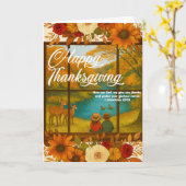 Carte de vœux pliée de Thanksgiving (Fleur jaune)
