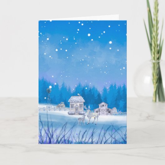 Carte de vœux pliée de vacances de signature de fe (Devant)