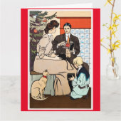 Carte de vœux pliée d'Edward Penfield (Fleur jaune)