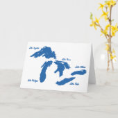 Carte de voeux pliée des Grands Lacs (Fleur jaune)