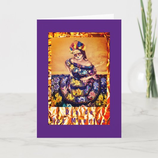 Carte de voeux pliée Dia de los Muertos, 5" x 7" (Devant)