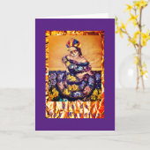 Carte de voeux pliée Dia de los Muertos, 5" x 7" (Fleur jaune)