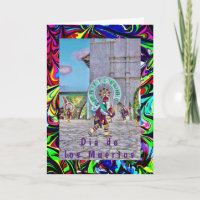 Carte de voeux pliée Dia de los Muertos, 5" x 7"
