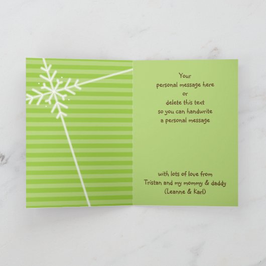 CARTE DE VOEUX PLIÉE :: dissection de flocon de ne (Intérieur)