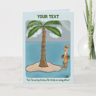 Carte de voeux pliée Divorce Island