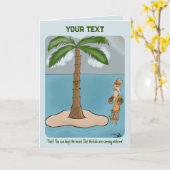 Carte de voeux pliée Divorce Island (Fleur jaune)