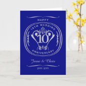 Carte de voeux pliée du 10e anniversaire (Fleur jaune)