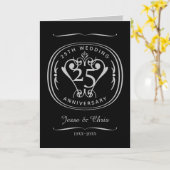 Carte de voeux pliée du 25e anniversaire (Fleur jaune)