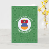 Carte de voeux pliée du drapeau arménien (Fleur jaune)