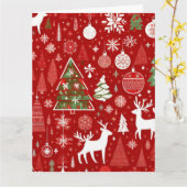 Carte de voeux pliée du motif de Noël (Fleur jaune)